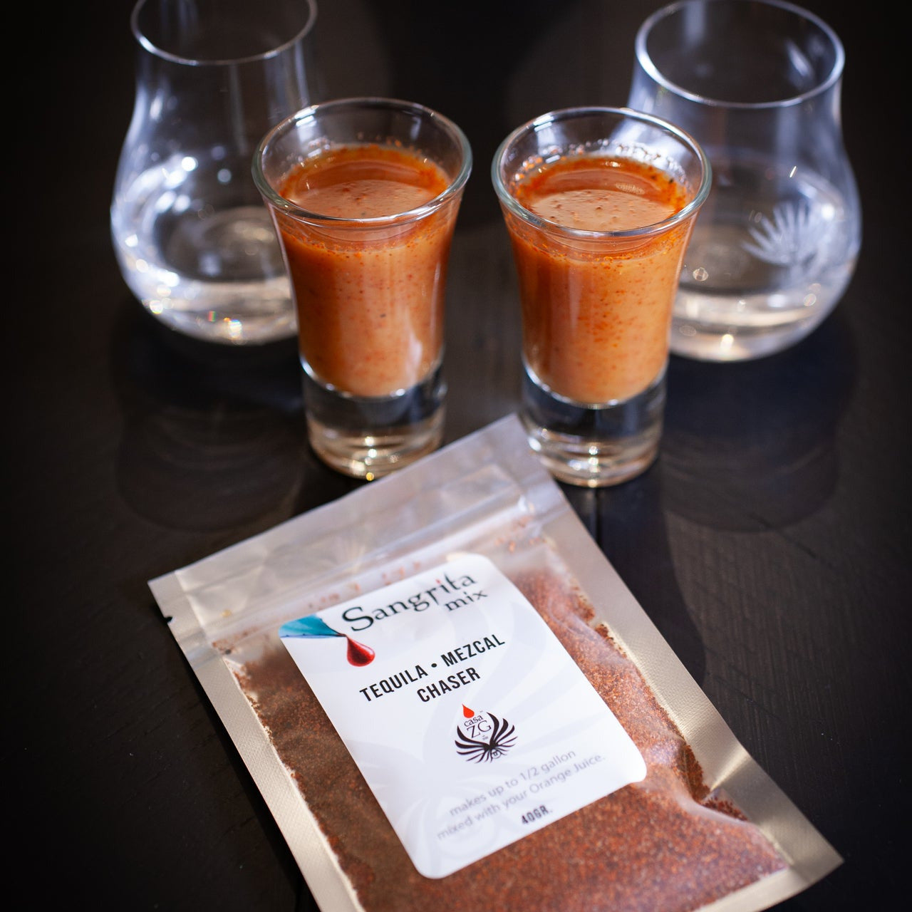 Sangrita Mix. Tequila Chaser. Mocktail Mix. Cocktail Mix. Makes up to 1/2 Gallon.